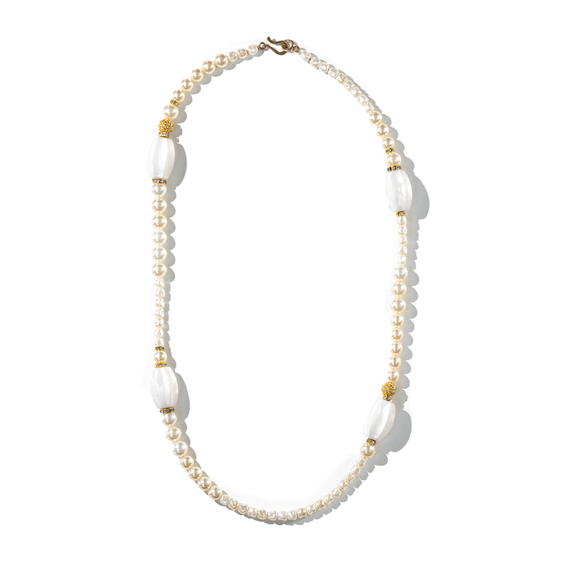 Pearl and Gold Long Necklace